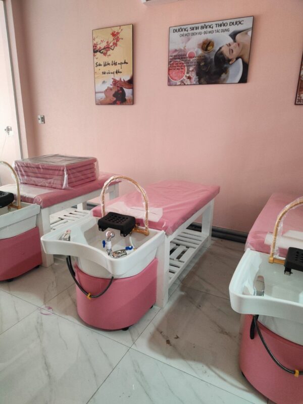 Giường gội đầu dưỡng sinh cao cấp bồn nhựa - giường gội 2in1 kèm vòm massage bán nguyệt