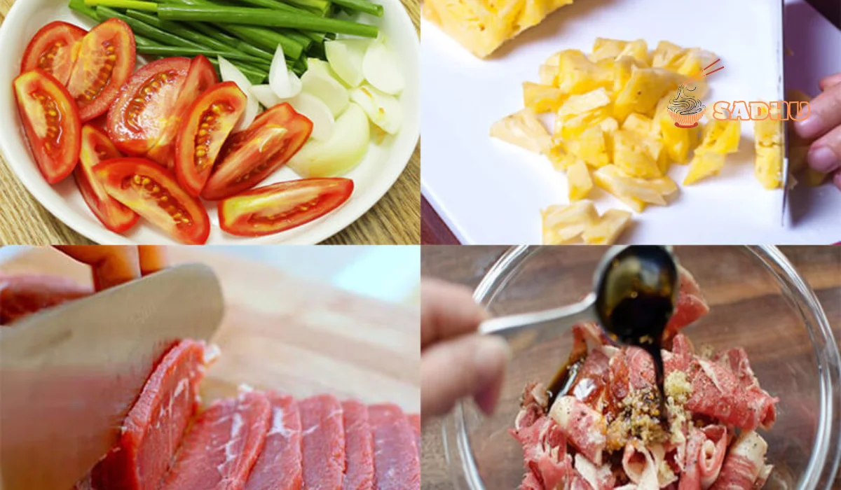 so-che-nguyen-lieu-lam-mon-dua-xao-bo-png sơ chế nguyên liệu làm món dứa xào bò